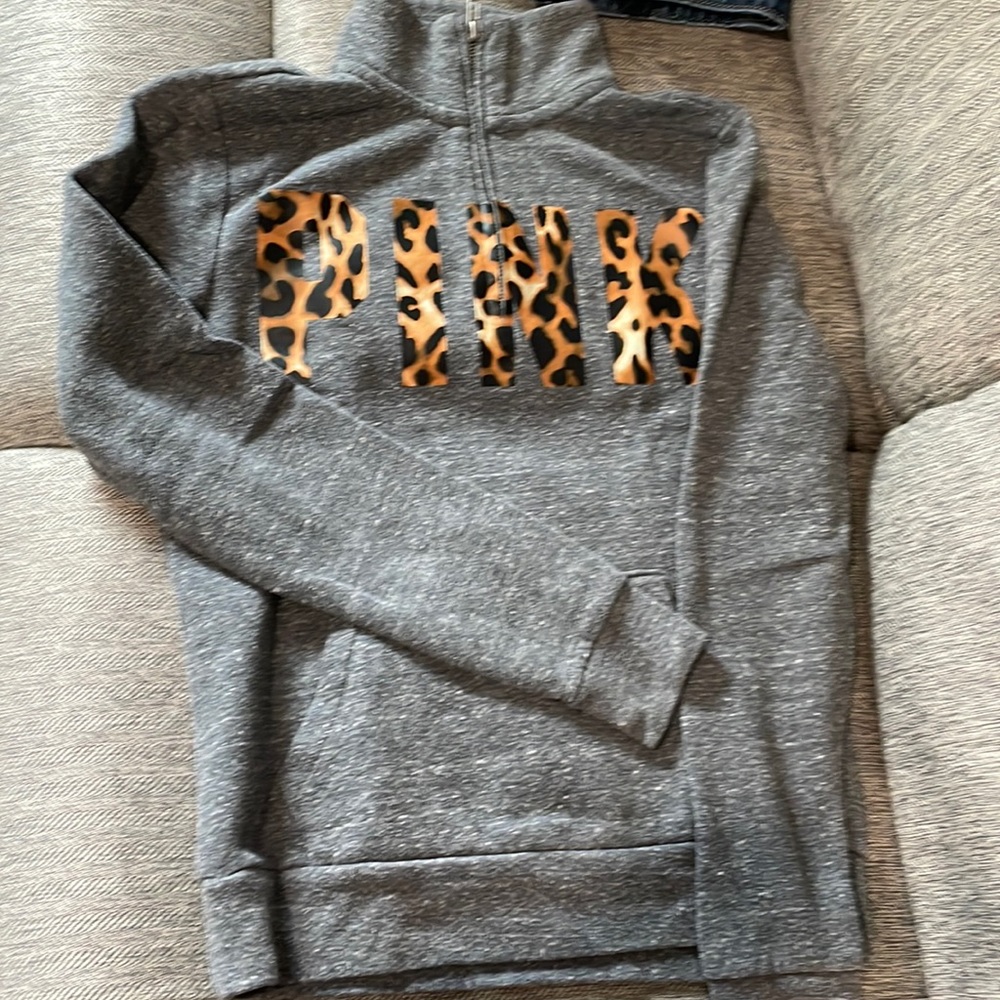 PINK half zippered sweater